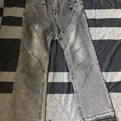 Dark Gray Acid wash Flared jeans