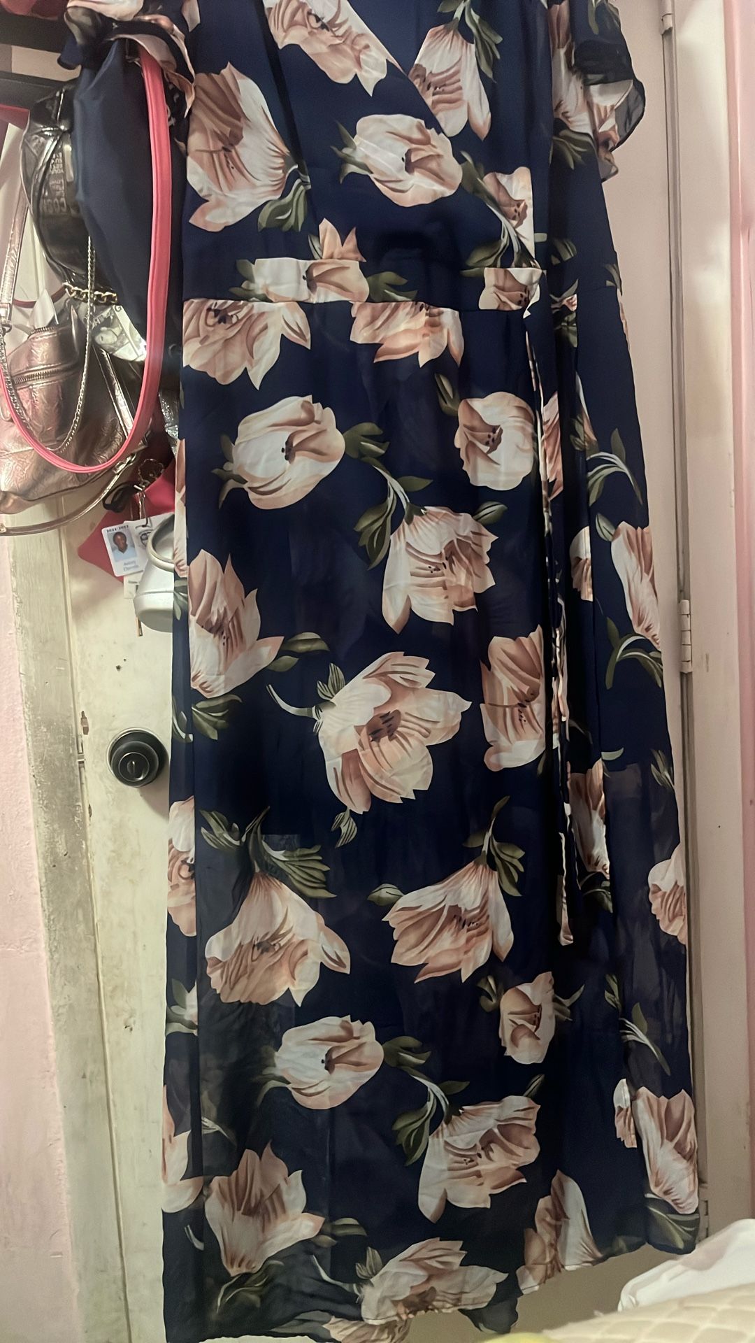 Long Blue Flower Dress