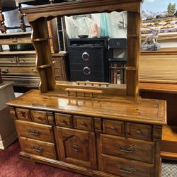 Vintage Dresser And Mirror 