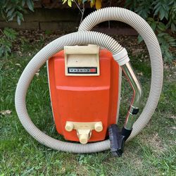 Vintage Eureka Cordaway Canister Vacuum Orange 