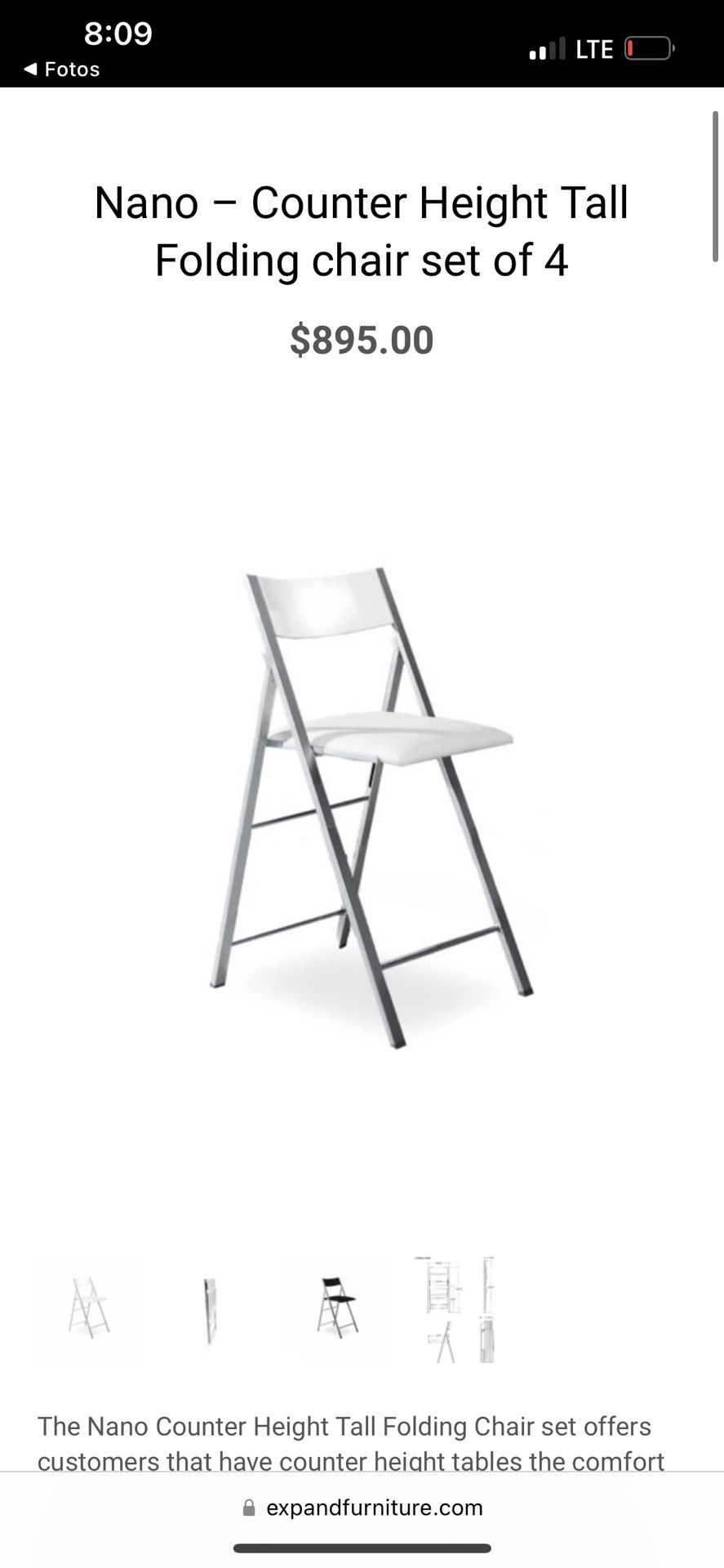 Tall Folding chair set of 4