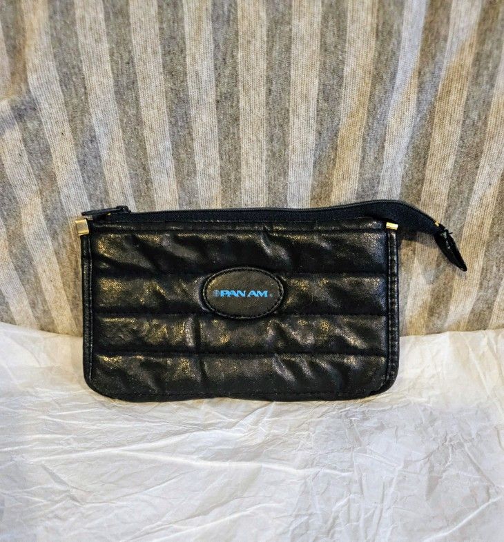 Vintage Pan-Am Quilted Blue Small Toiletry Bag