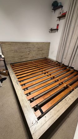 Custom Rustic platform bed frame + Mattress