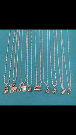 NEW Sterling Silver Baby Themed Necklaces
