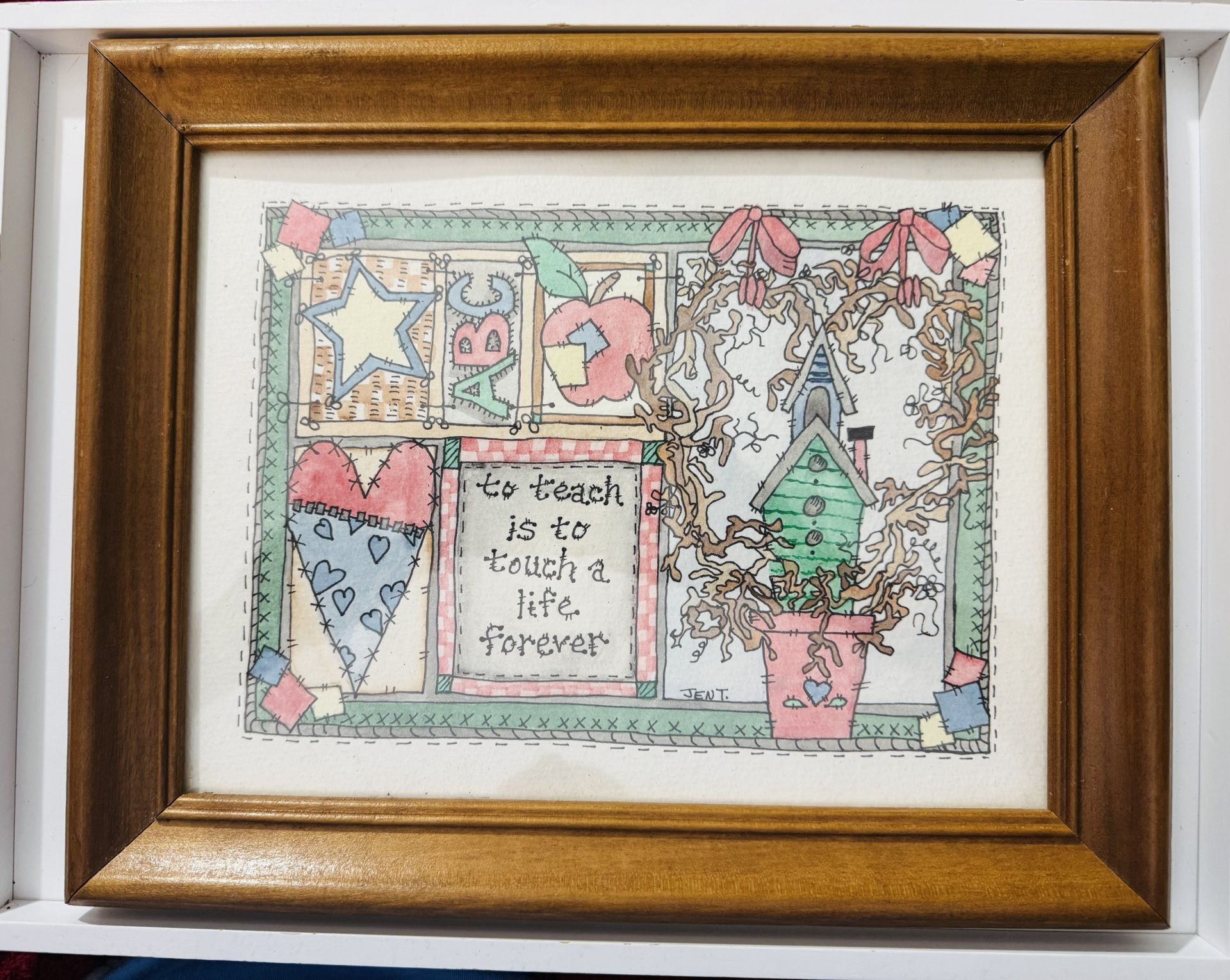 10.25” x 13.25” framed art print - teacher gift - $5