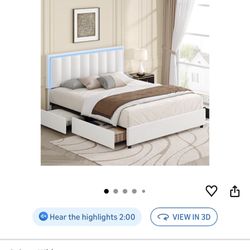queen bed frame with led lights mattress not included 