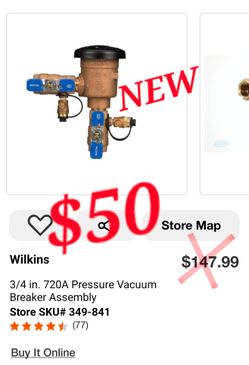 Zurn Wilkins 720A 3/4" Pressure Vacuum Breaker – New