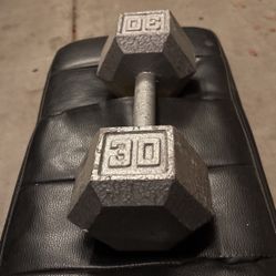 2 30 Pound Dumbbells