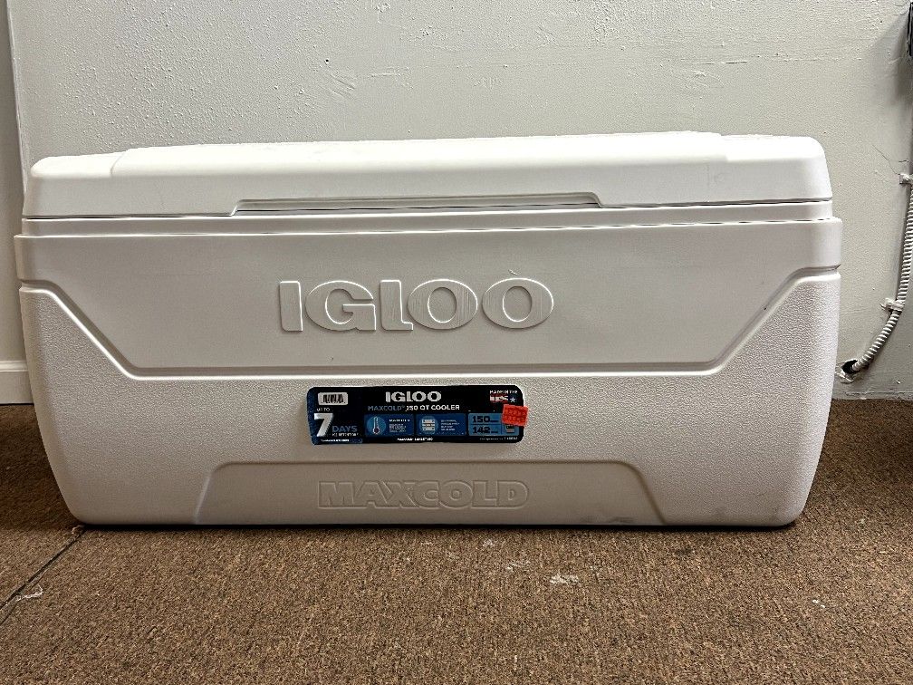 IGLOO Maxcold 150 QT Cooler 142 Liters, Up To 7 Days ice Retention