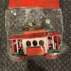 San Francisco cable car ornament new in packaging