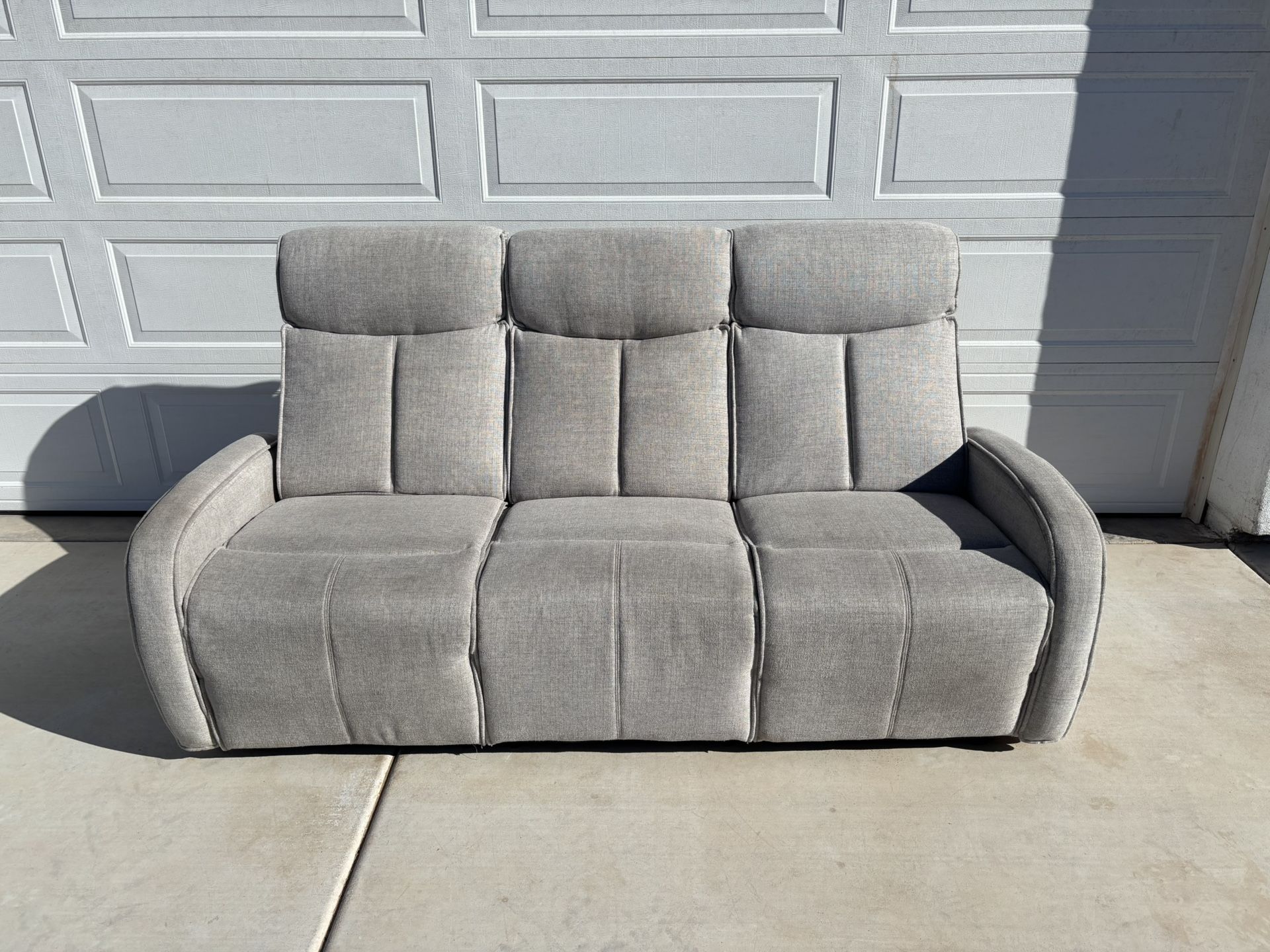 Grey Power Reclining Couch 