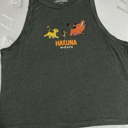 Sz L olive green lion king crop top
