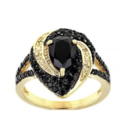 Gold over Sterling Silver  Size 8  Round yellow diamond accent, 18k yellow gold over sterling silver ring.  Measures approximately .84"L x .68"W. Not 