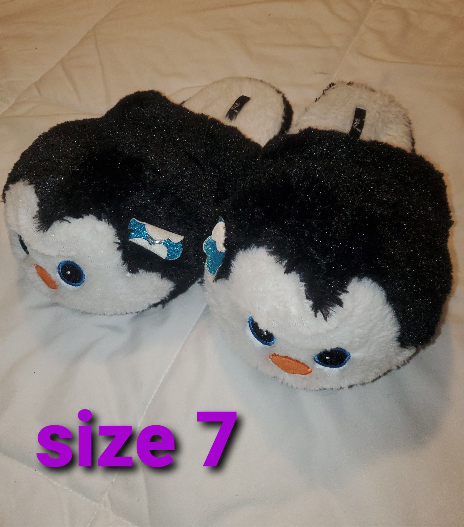 Size 7 penguin slippers
