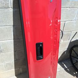 Red Toyota Tacoma tailgate