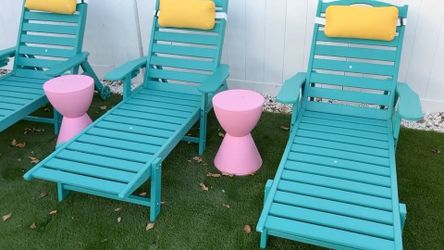 Poly Wood Chaise Lounger — Teal