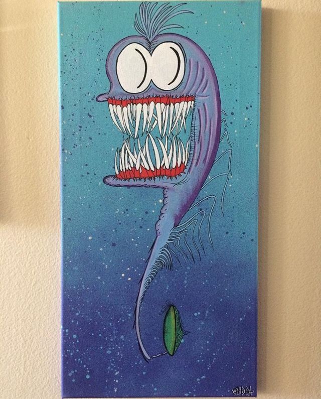 “Bite me” hand painted on canvas 10x20