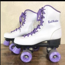 VINTAGE Seneca Rink Master Purple White Roller Skates WOMENS SIZE 8