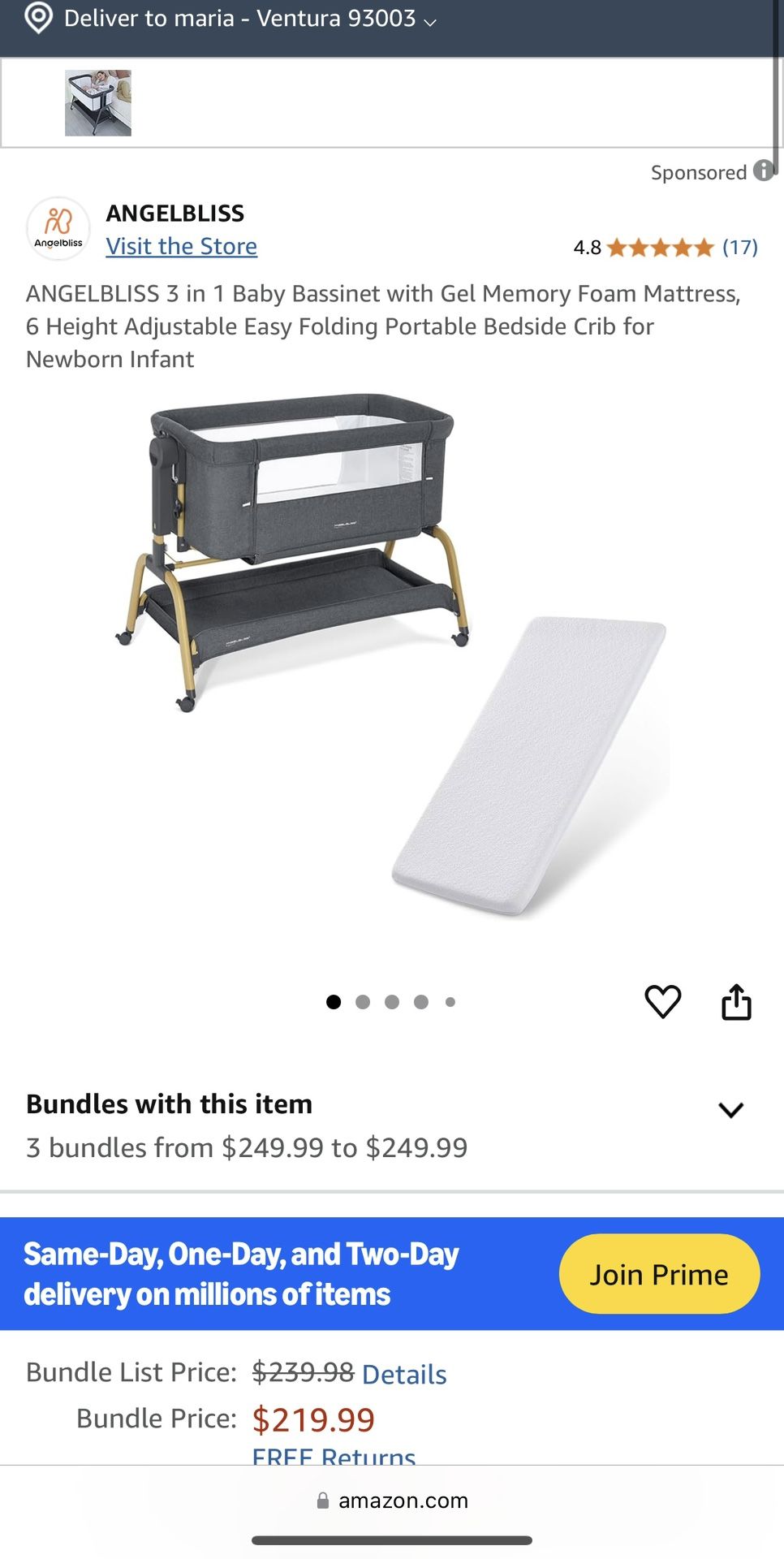Angel Bliss 3 In 1 Rocking Bassinet