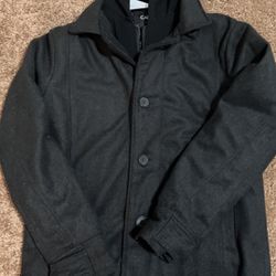 mens peacoat size small jacket sweater inside