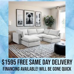 FREE DELIVERY New In Box 5 Piece Modular White Cloud Sectional Couch Sofa
