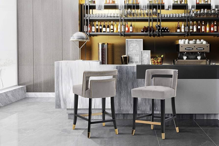 Set of 2 Velvet Stool