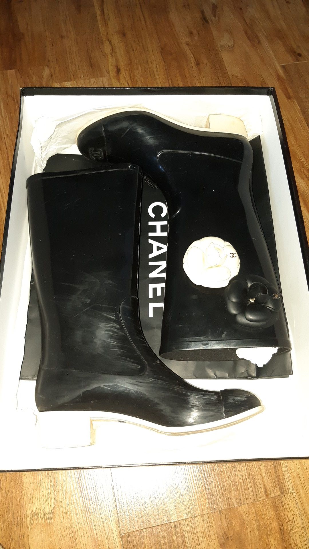 Chanel original rain boots size 36