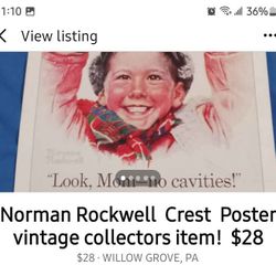 Norman Rockwell  Poster  Vintage  $28 Great Piece Of History 