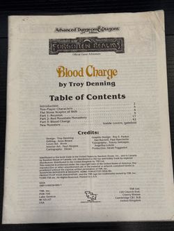 Dungeons & Dragons AD&D Blood Charge TSR#9304 Module Only 1990 (no cover or map)