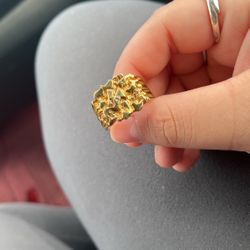 gold plated nugget ring 