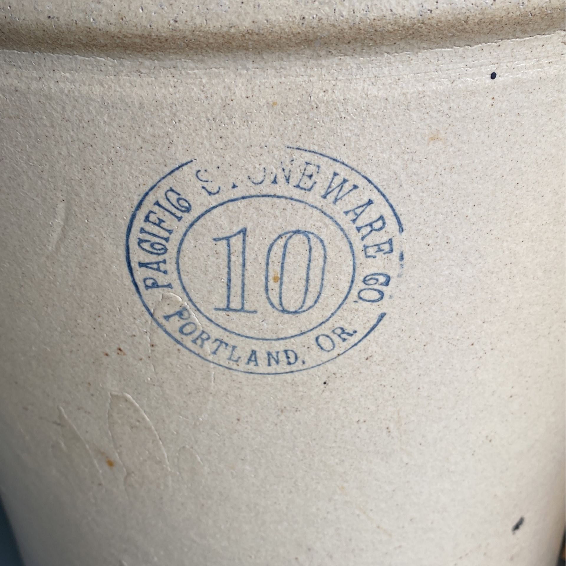 Antique Pacific Stoneware Company 10 Gallon Crock