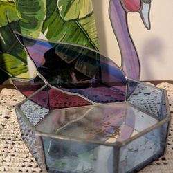 Antique Stained Glass Swan