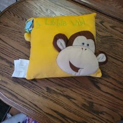 Unisex Ungendered Baby Crib Monkey Pillow