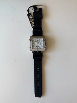 Croton Quartz Watch with Black Rubber Strap