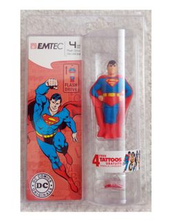 New! Emtec 4GB USB 2.0 Superman Flash Drive