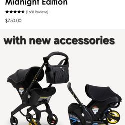 Doona Midnight Limited Edition All In One, With New Acessories $450. Se Habla Español.