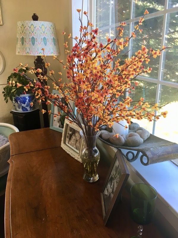 Awesome all year round Fall floral vase and flowers