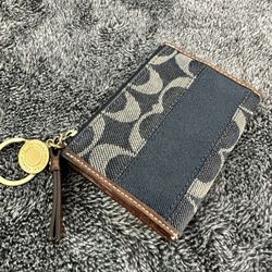 Coach Signature Denim Card Holder (Sell As Is)