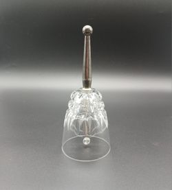 Princess House Lead Crystal Hand Bell Silverplate Handle Made in France