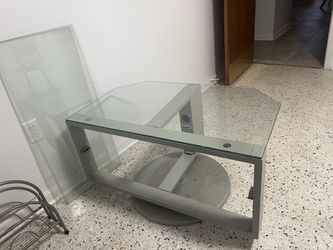 Glass Metal Swivel Table
