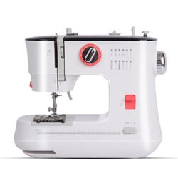 BCOOSS Sewing Machine for Beginners Electric Portable 12 Built-in Stitches with Extension Table