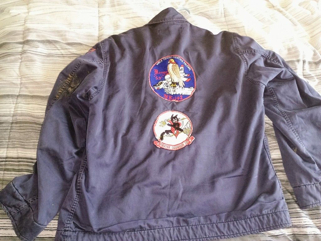 Vintage 1960's USN Blue Working Jacket, US Navy Vietnam War Era 44R