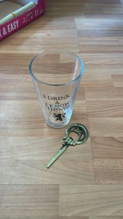 Game of Thrones Pint Glass and bottle opener