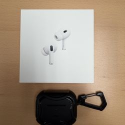 AirPods Pro (2nd Generation) with Black ESR Protective Cover - USB C - Like New Condition