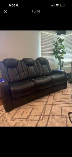 Real leather theatre sofa