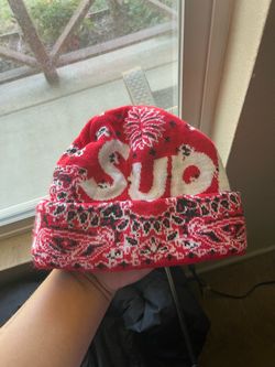 Red bandana supreme beanie