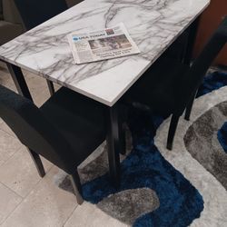 *Weekly Feature*---Tedd Black Sleek Dining Table Sets W/4 Chairs---Now $399---Delivery And Financing🤠