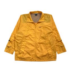 VINTAGE NIKE WINDBREAKER JACKET LARGE L MENS YELLOW SWEATSHIRT PULLOVER TRAVIS