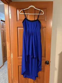 Blue And Black High-Low Dress