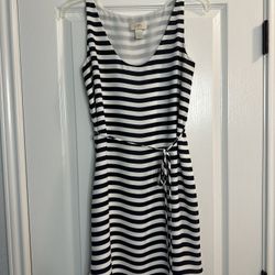 Ann Taylor Loft- Navy and white striped tank dress